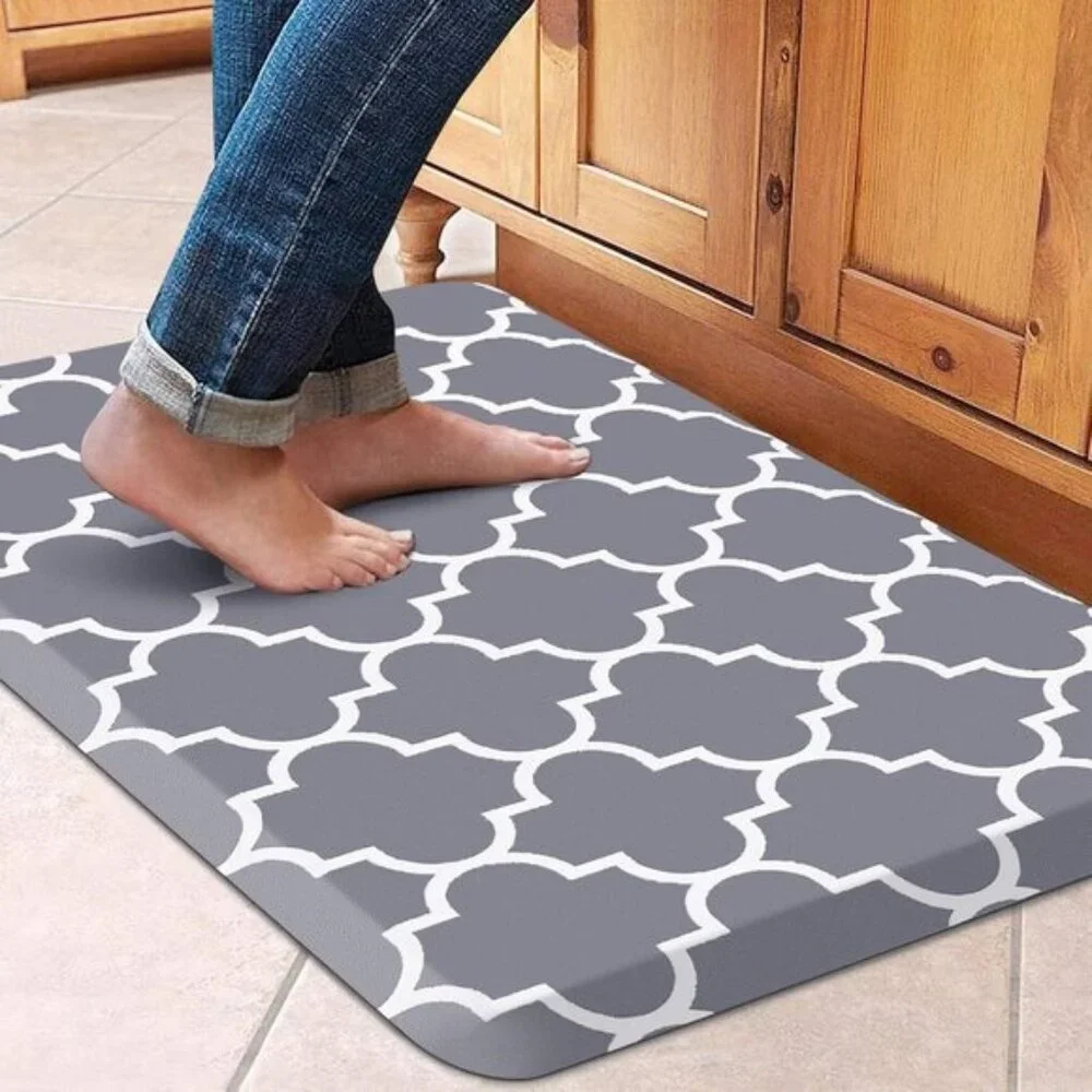 New Cushioned Anti-Fatigue Kitchen Mat, 17.3x28 Non-Slip Waterproof Grey Rug